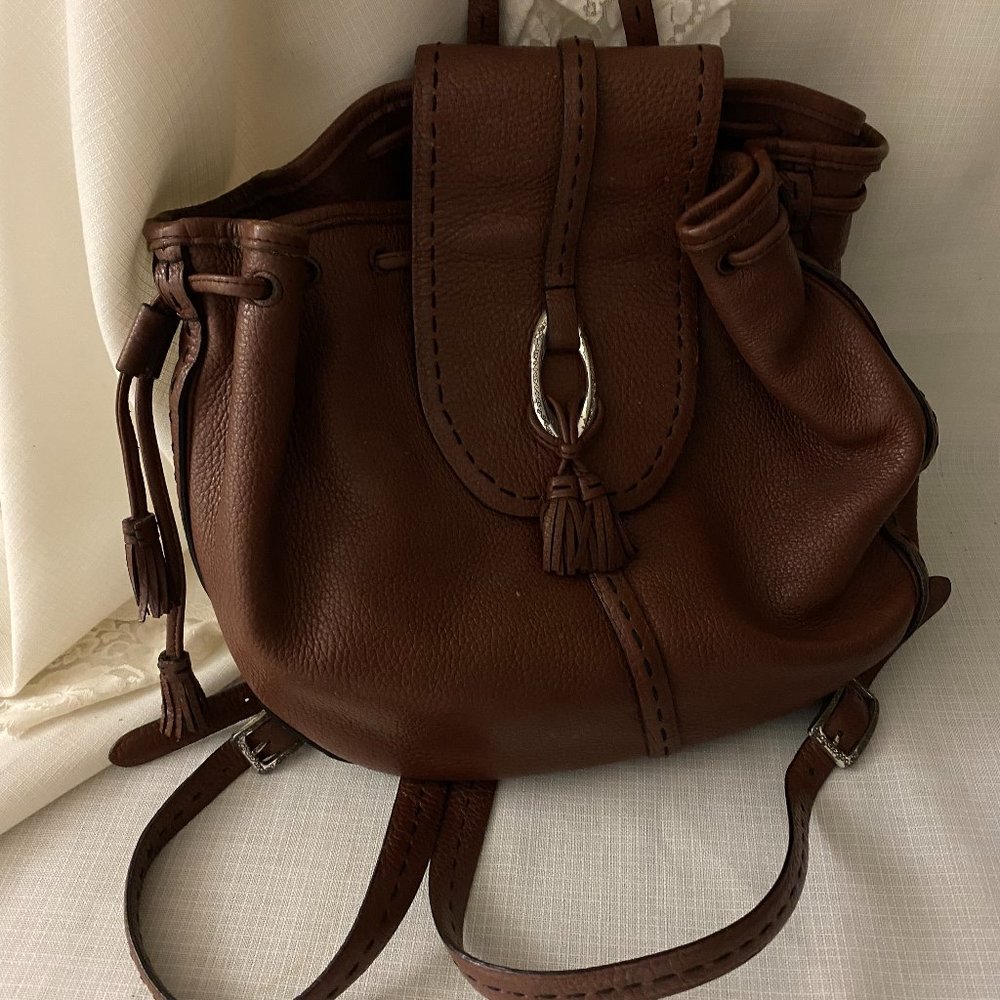 BRIGHTON Brown Leather backpack in excellent pre-loved condition
